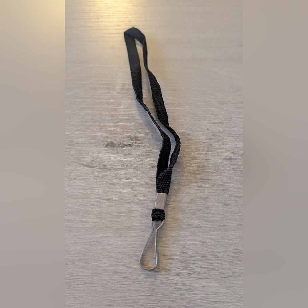 Small Black Lanyard with Metal Clip